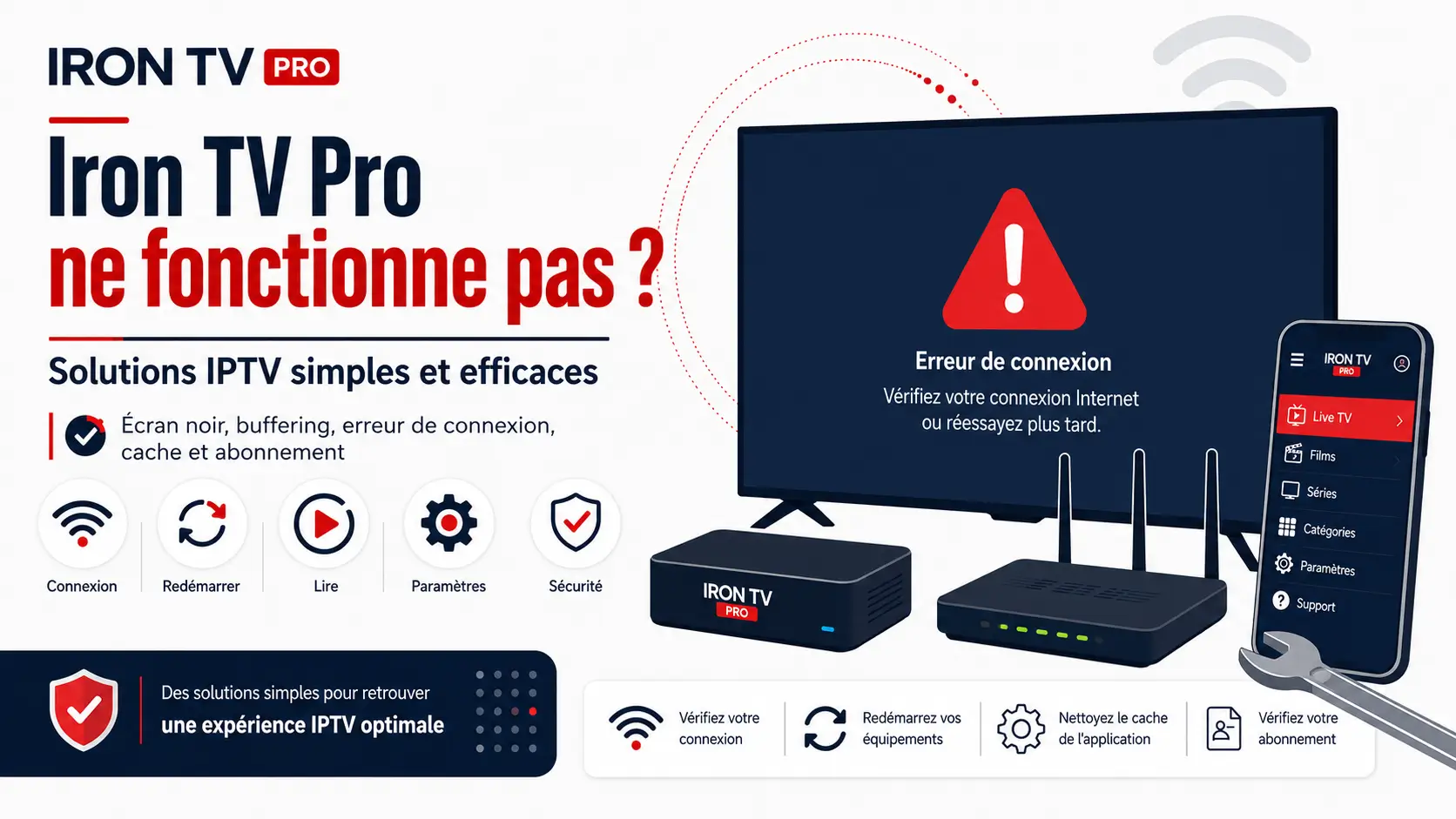 Iron TV Pro ne fonctionne pas ? Solutions IPTV simples et efficaces