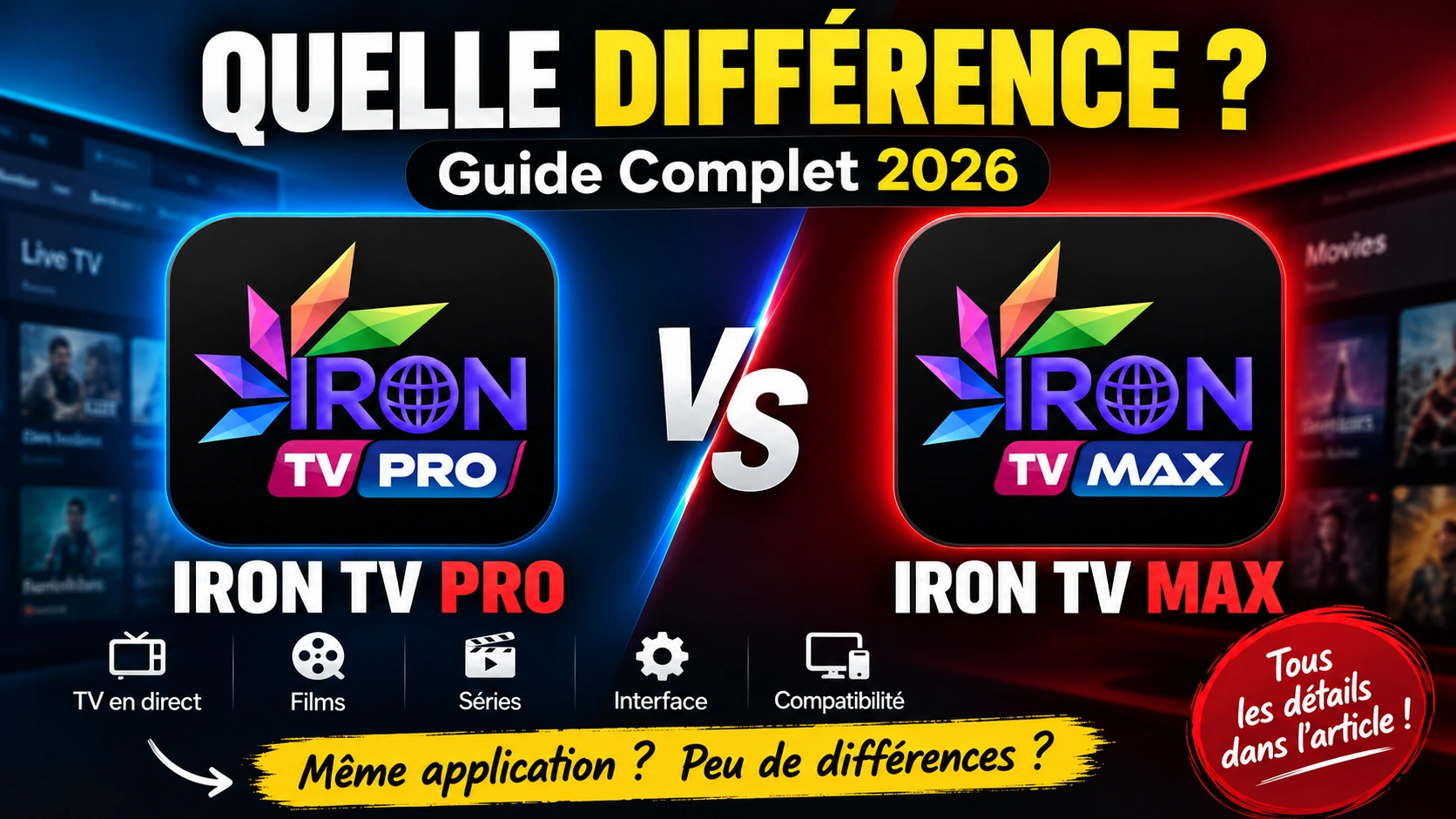 La différence entre IRON TV PRO et IRON TV MAX : quelles différences réellement ?